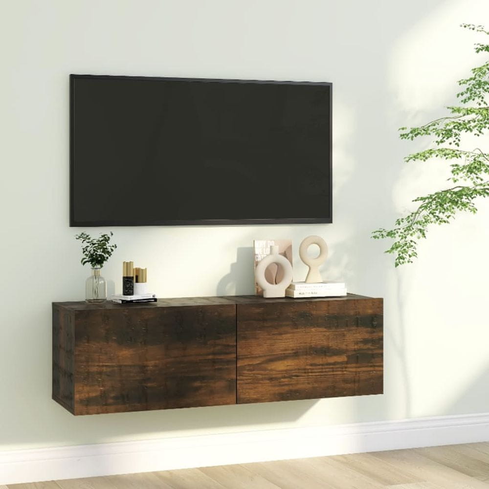 Vidaxl Nástenná TV skrinka údený dub 100x30x30 cm spracované drevo
